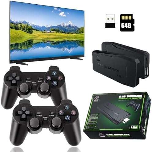 Retro Game Console – Vaomon Video Games Console, Built in 20,000+ Classic Games, 4K Game Stick HDMI Output for TV, Dual 2.4G Wireless Controllers 9 Emulators, for Kids