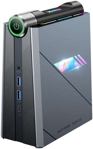 [Gaming/Business] Mini PC Intel Core i9-11900H(up to 4.9GHz),Gaming Computer 16GB DDR4 512GB SSD,24 MB Cache,WiFi6/BT5.2/Multi-Mode/Dual Fans/RGB