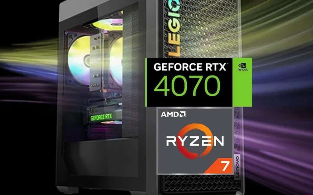 Lenovo Legion T5 Gen 8 Gaming Tower Desktop, AMD Ryzen 7 7700, NVIDIA GeForce RTX 4070, 64GB DDR5 RAM, 4TB WD_Black SSD, HDMI, RJ-45, Wi-Fi 6, Windows 11 Home, Grey