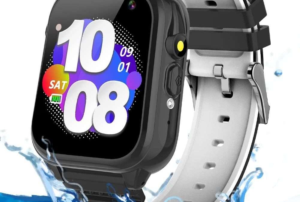 Waterproof Kids Game Smart Watch with 26 Puzzle Game HD Touchscreen Camera Video Music Player Pedometer Alarm Clock Flashlight Educationals Learning Toys for Girls Boys 3-12 Years Old (Black)