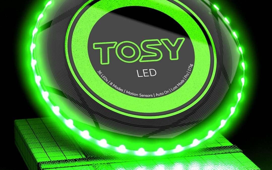 TOSY Flying Disc – 16 Million Color RGB or 36 or 360 LEDs, Extremely Bright, Smart Modes, Auto Light Up, Rechargeable, Cool Fun Christmas, Birthday & Camping Gift for Men/Boys/Teens/Kids, 175g frisbee