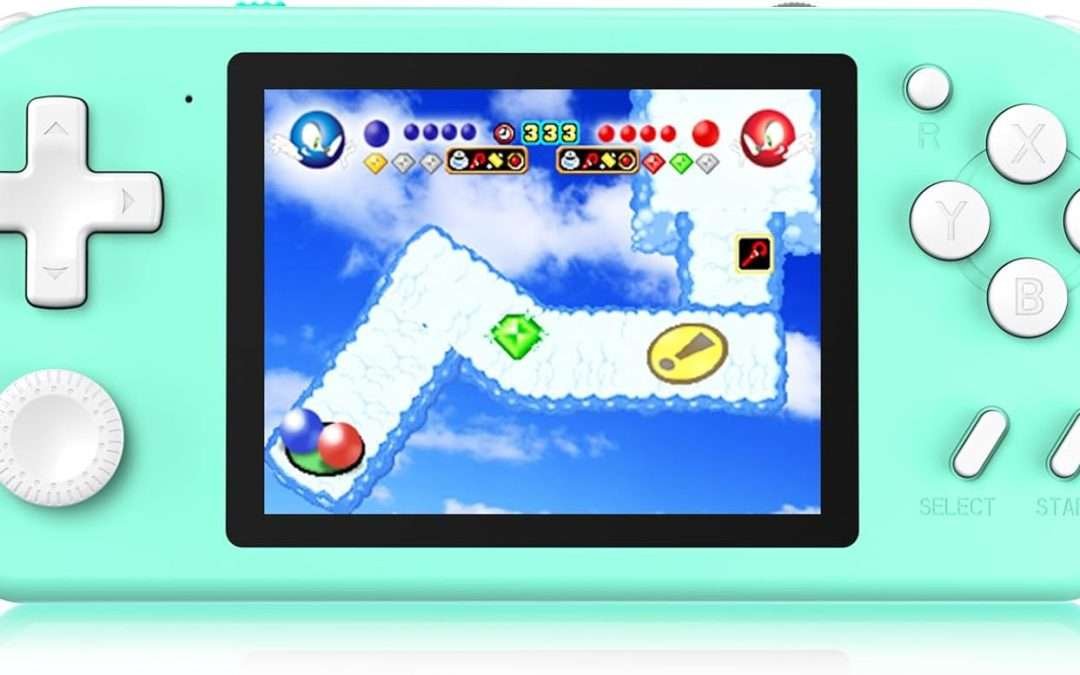 Handheld Game Console for Kids Preloaded 218 Retro Video Games, Portable Gaming Player with Rechargeable Battery 3.0″ LCD Screen, Mini Arcade Electronic Toy Gifts for Boys Girls, Cyan