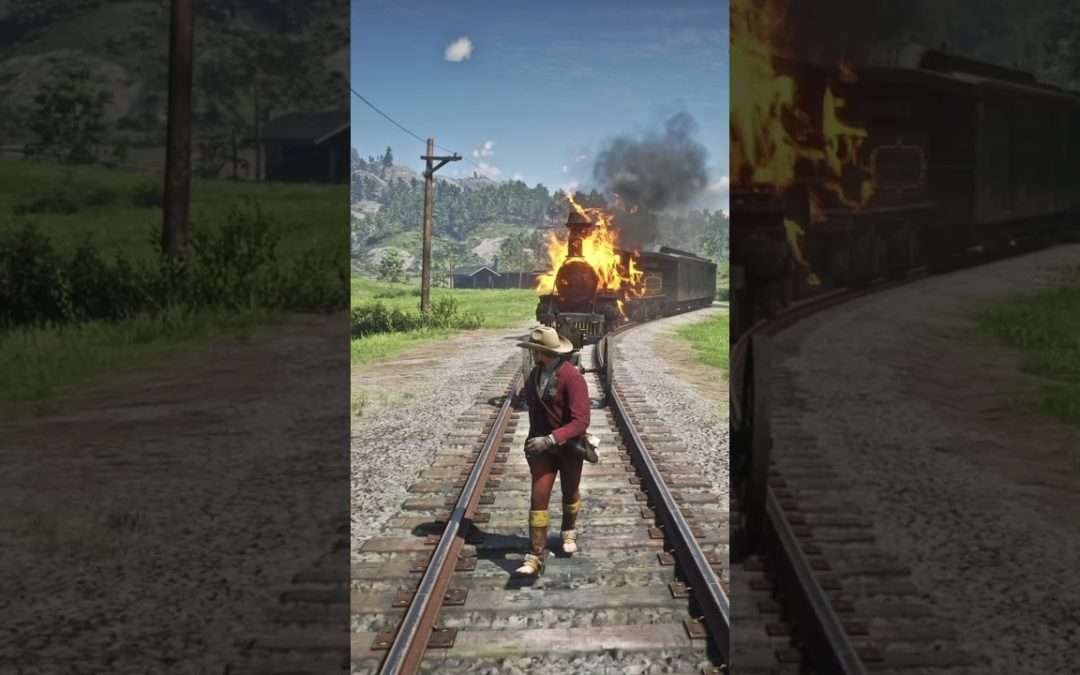 FUNNY MELEE OF TRAIN IN RED DEAD REDEMPTION 2 #viral #shorts #rdr2 #gaming #short