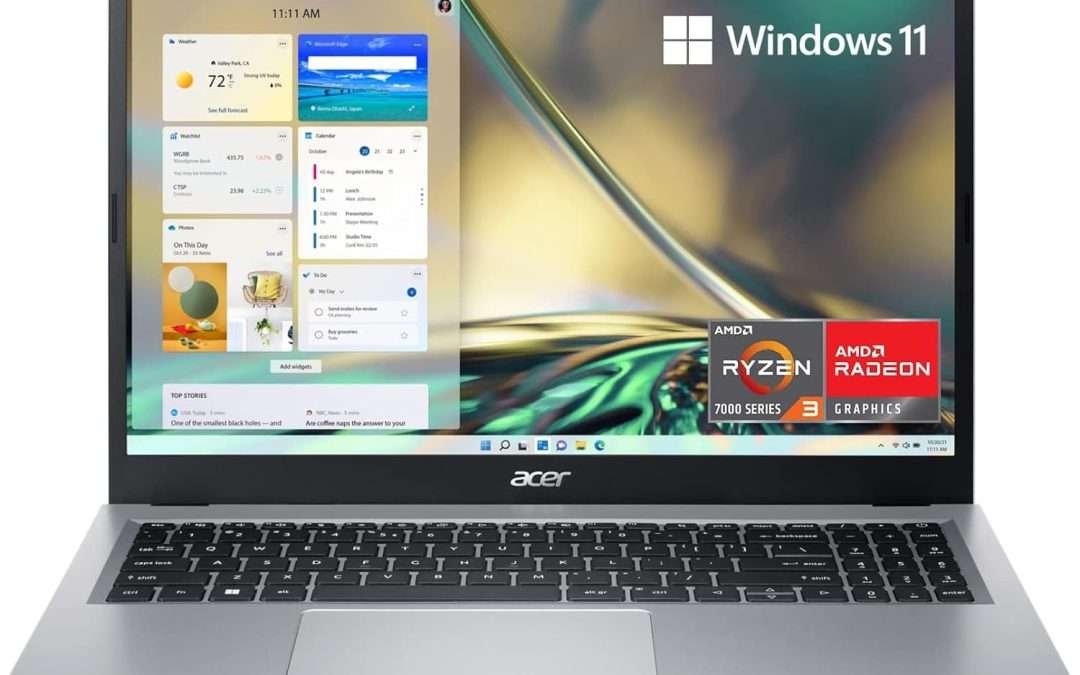 Acer Aspire 3 A315-24P-R7VH Slim Laptop | 15.6″ Full HD IPS Display | AMD Ryzen 3 7320U Quad-Core Processor | AMD Radeon Graphics | 8GB LPDDR5 | 128GB NVMe SSD | Wi-Fi 6 | Windows 11 Home in S Mode