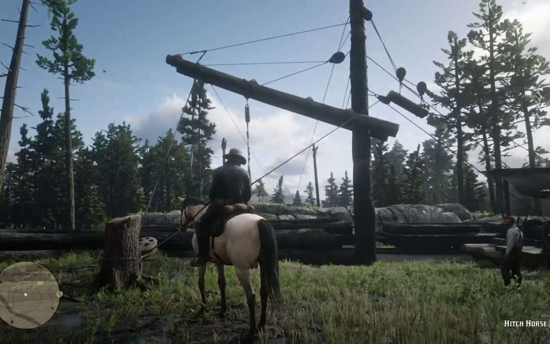 Amazing Detail Steam Donkey Actually Loads Logs Onto Train – Red Dead Redemption 2