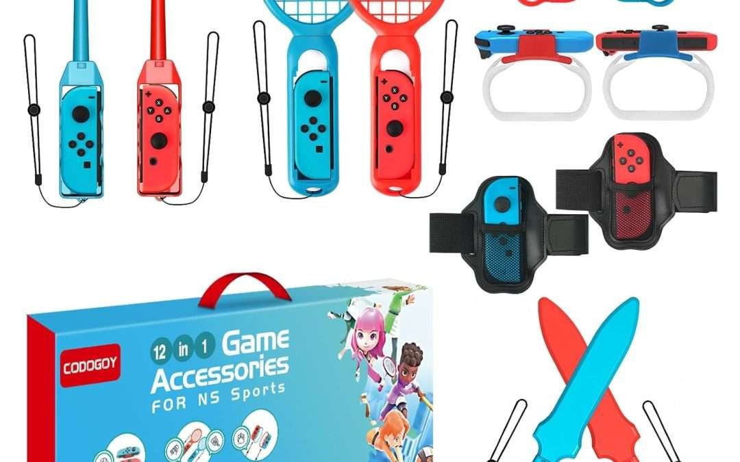 Switch Sports Accessories – CODOGOY 12 in 1 Switch Sports Accessories Bundle for Nintendo Switch Sports,Family Accessories Kit Compatible with Switch/Switch OLED Sports Games
