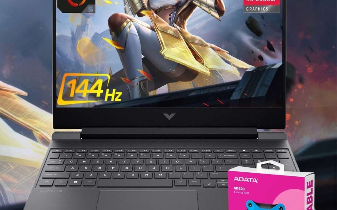 HP Victus Ryzen 5 Gaming Laptop, 15.6 FHD 144Hz, Ryzen 5 7535HS (Beats Intel i5-13420H), AMD Radeon RX 6550M (Beats NVIDIA GeForce RTX 3050), 16GB RAM, 512GB SSD, W11H, with 512GB External SSD Bundle