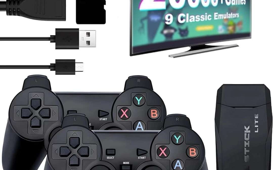 Retro Game Console,Wireless Retro Handheld Game Console, Built-in 20,000+ Plug-and-Play Retro Video Games, Equipped with 9 Classic simulators, 4K HD HDMI Output and 2.4G Wireless Controller