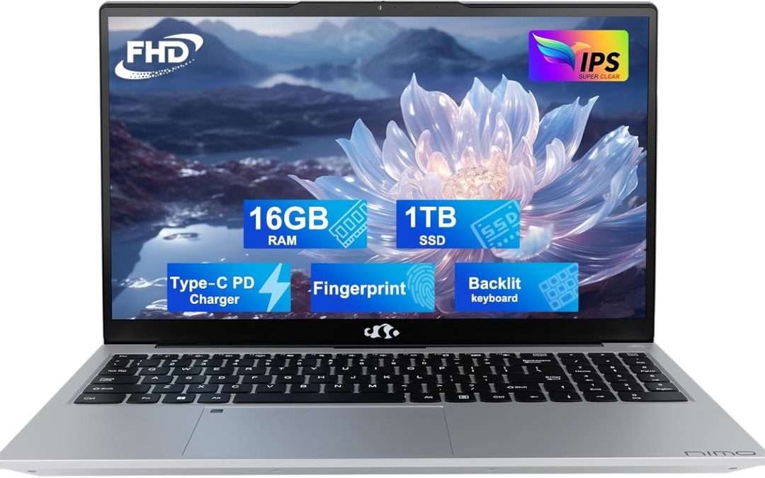 15.6″ IPS FHD Student Laptop, 16GB RAM 1TB SSD, Intel Pentium Quad-Core N100 (Beat to i3-1115G4, Up to 3.4GHz), Backlit Keyboard, Fingerprint, 65W Type C, WiFi 6, BT5.2, USB3.0, Win 11