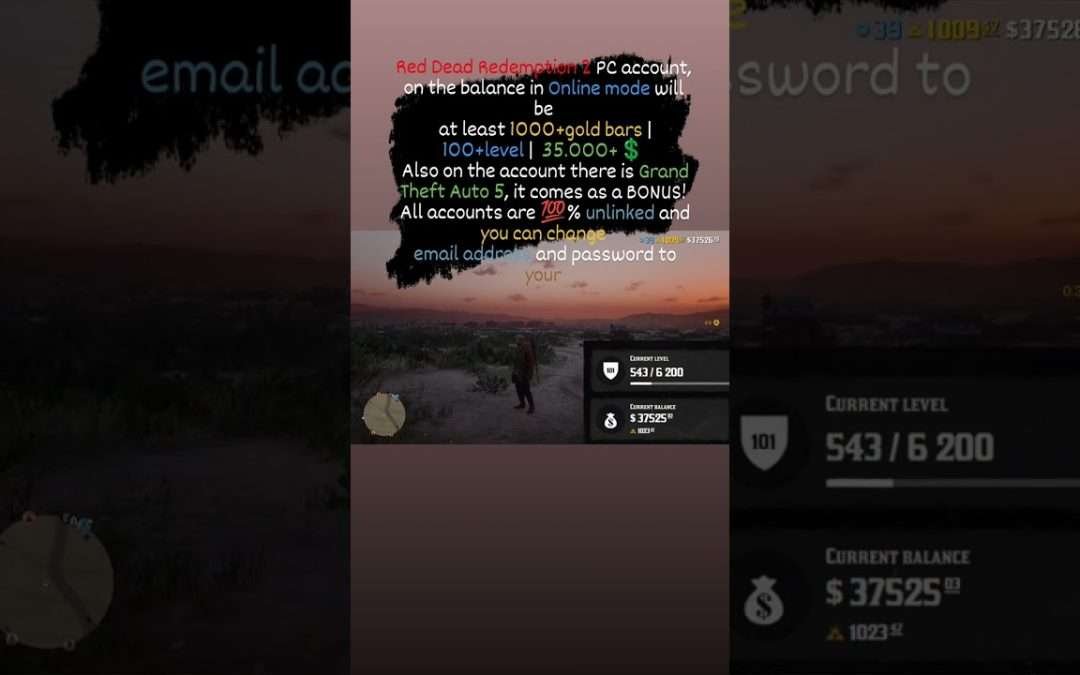 Red Dead Redemption 2 Online Modded Account's with 🪙1000+ gold's Bar💲35.000+
