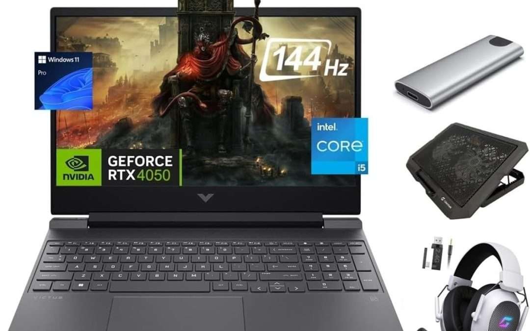 HP Victus Gaming Laptop, 15.6″ 144Hz FHD, 8-Core Intel i5-13420H, NVIDIA RTX 4050 6GB GPU, 32GB RAM, 1TB SSD, Backlit KB, WiFi 6, Webcam, KeyPad, USB-C, 3-in-1 Essential Gaming Bundle, Win 11 Pro