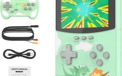Handheld Game Console, Retro Game Player with 500 Classical FC Games, Support for Connecting TV & Two Players with Rechargeable Battery Gift for Kids and Adult (Green)