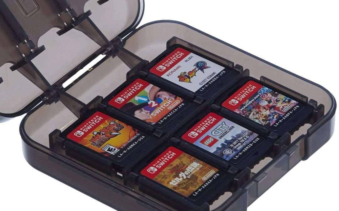 Amazon Basics Game Storage Case for 24 Nintendo Switch Games – 3.4 x 3.4 x 1 Inches, Black