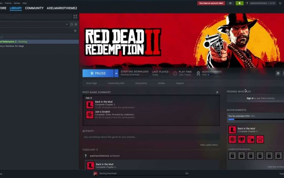 FREE STEAM ACCOUNT WITH RED DEAD REDEMPTION 2