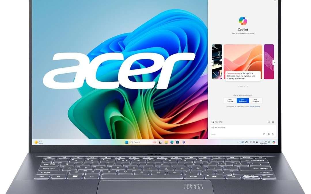 Acer Swift 14 AI Copilot+ PC | 14.5″ 2.5K 120Hz Display | Unlock AI Experiences | Qualcomm Snapdragon X Plus 10-Core Processor | 16GB LPDDR5X | 1TB Gen 4 SSD | Wi-Fi 7 | Windows 11 Home | SF14-11-X128