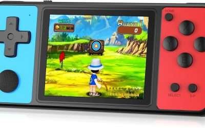 32 Bit Handheld Games for Kids Built-in 139 Video Games,3.0″ IPS Screen Rechargeable Portable Arcade Gaming Player,Electronic Toys for Boys Girls Birthday Xmas Gift Blue-Red