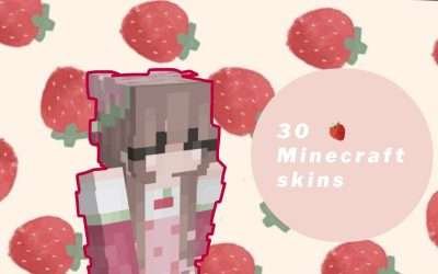 30 Strawberry Minecraft skins for girls! 🍓