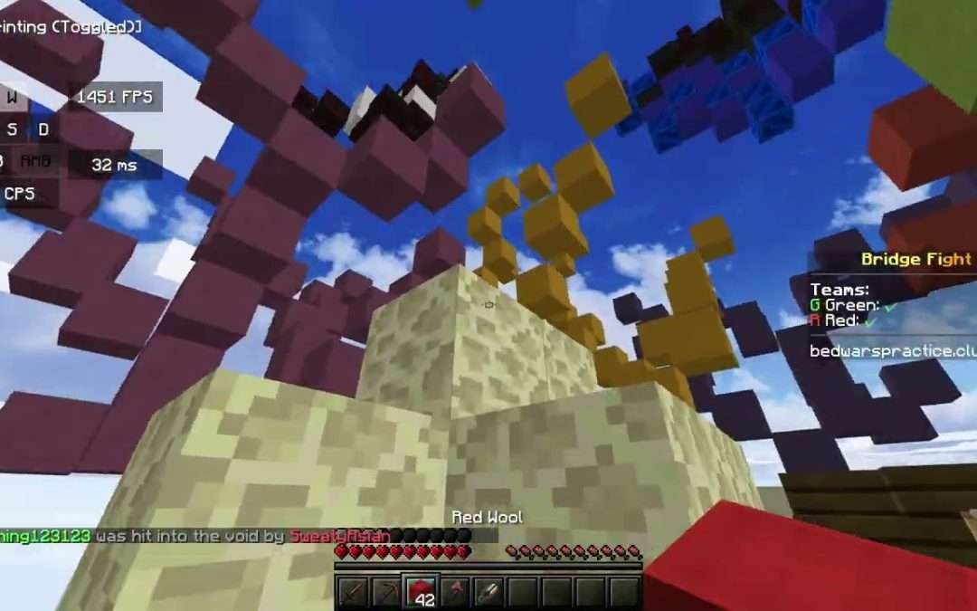 Smooth Block-ins on Bedwars Practice Server (Minecraft)