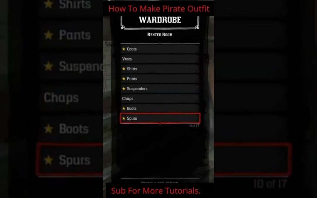 How To Make A Pirate Outfit In Red Dead Redemption 2 #shorts