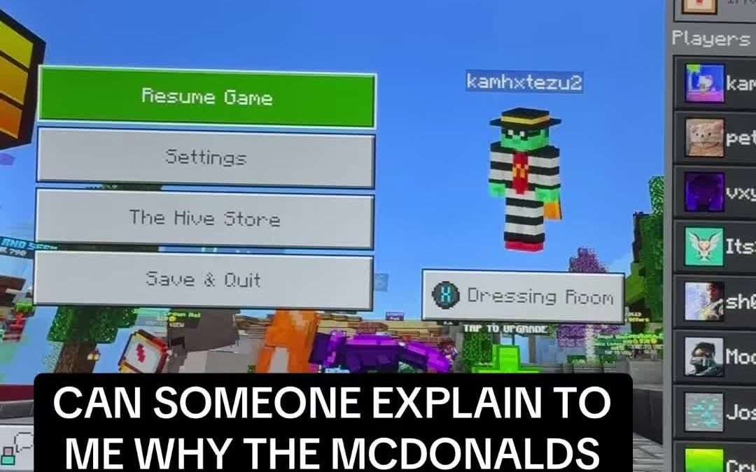 @bigxwastebin GRRRRR #mcdonalds #minecraft #skin #minecraftmovie #trend #foryou …