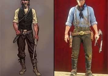@reddeadragdolls RDR2 – Concept Art VS Final Character Designs. #reddeadredemtio…