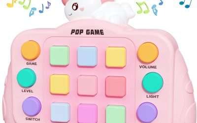 Fast Push Game Fidget Toys, Upgraded Flashing Handheld Game Sensory Toys for Kids, Light up Pop Game Sensory Fidget Stem Toys for Kids Ages 3-12 for Boys and Girls, Birthday Gift