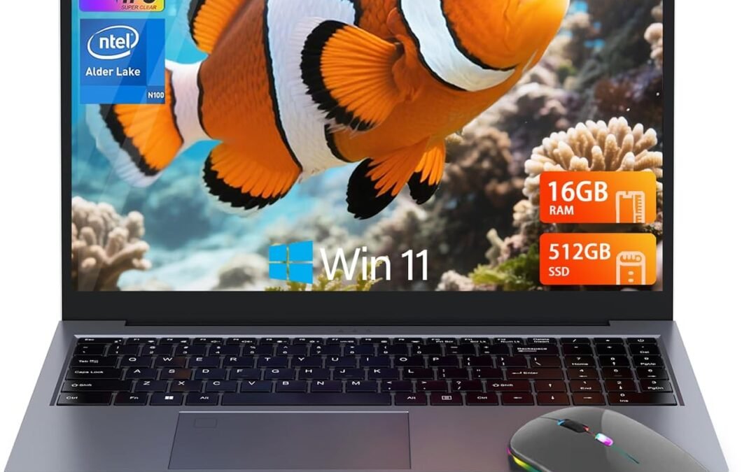 Laptop Gaming,Gaming Laptops,16GB DDR4 512GB SSD,16″FHD 1920*1080P PC,Win 11 Pro,Full Metal Housing,N100 CUP(Up To 3.4Ghz),BT, 5G Wifi, 3*USB3.2, Supports Type C Charging,5000mAh Battery,Gray