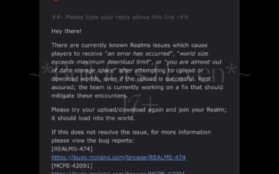 @builders_haven I can’t upload my world. There’s a bug with realms where people …