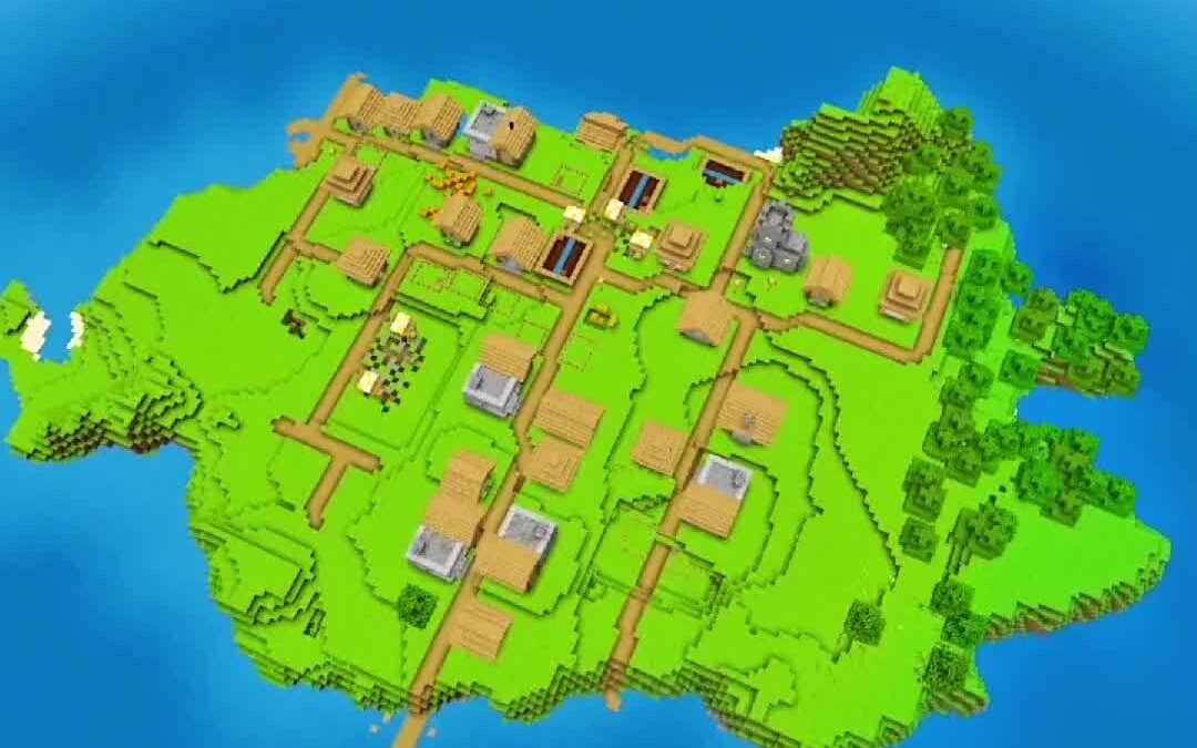 @mharavin.mv Seed Pulau Survival Isi Village  Minecraft Bedrock 1.21  Seed (Beni…