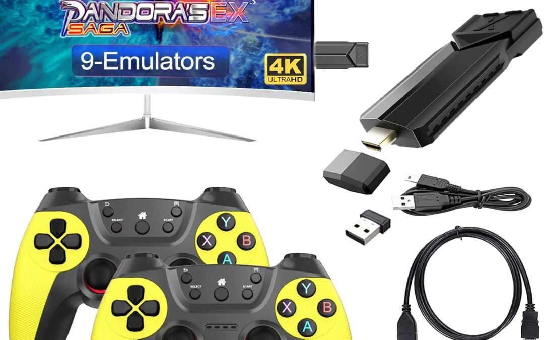 Retro Game Console, 20000+ Games, Nostalgia Stick , Revisit Classic Games Console, Retro Play Plug and Play Video Game Stick 9 Emulators, 4K HDMI Output, Premium Competitive Dual Controllers