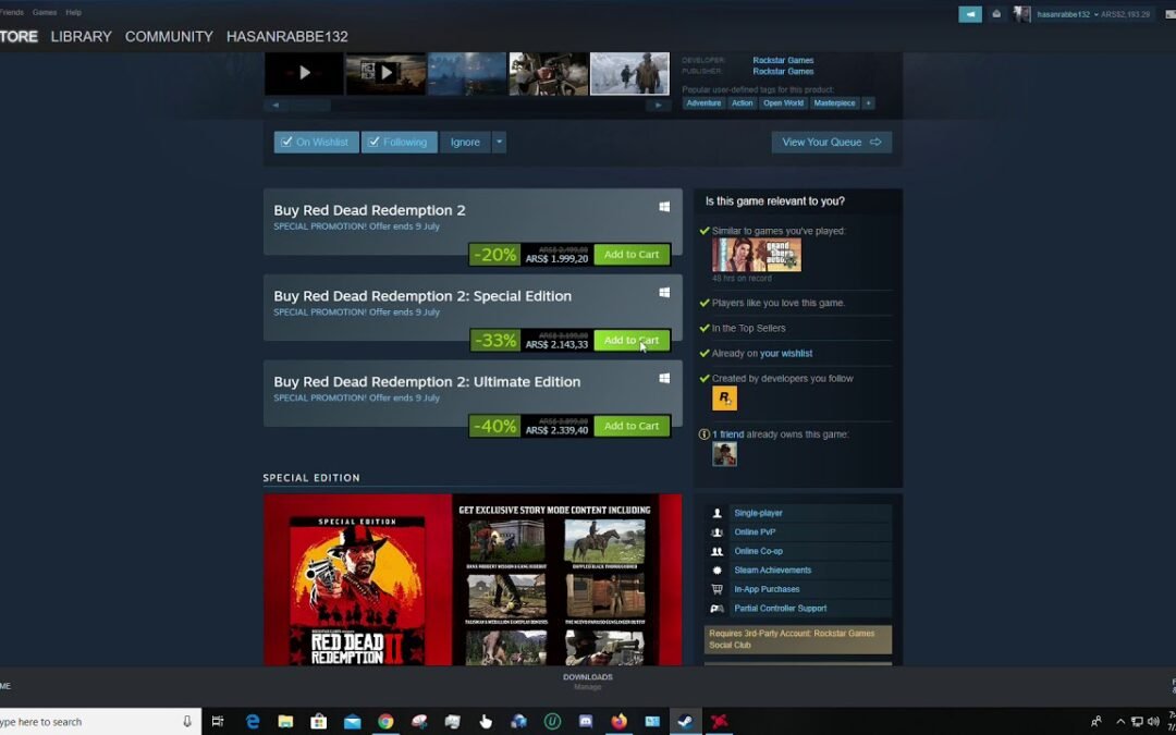 HOW TO BUY RED DEAD REDEMPTION 2 FROM STEAM.