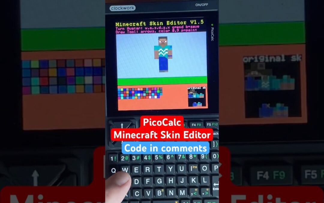 Clockwork PicoCalc:Java Skin Editor for Minecraft # PicoCalc #Minecraft  #Skin #retro