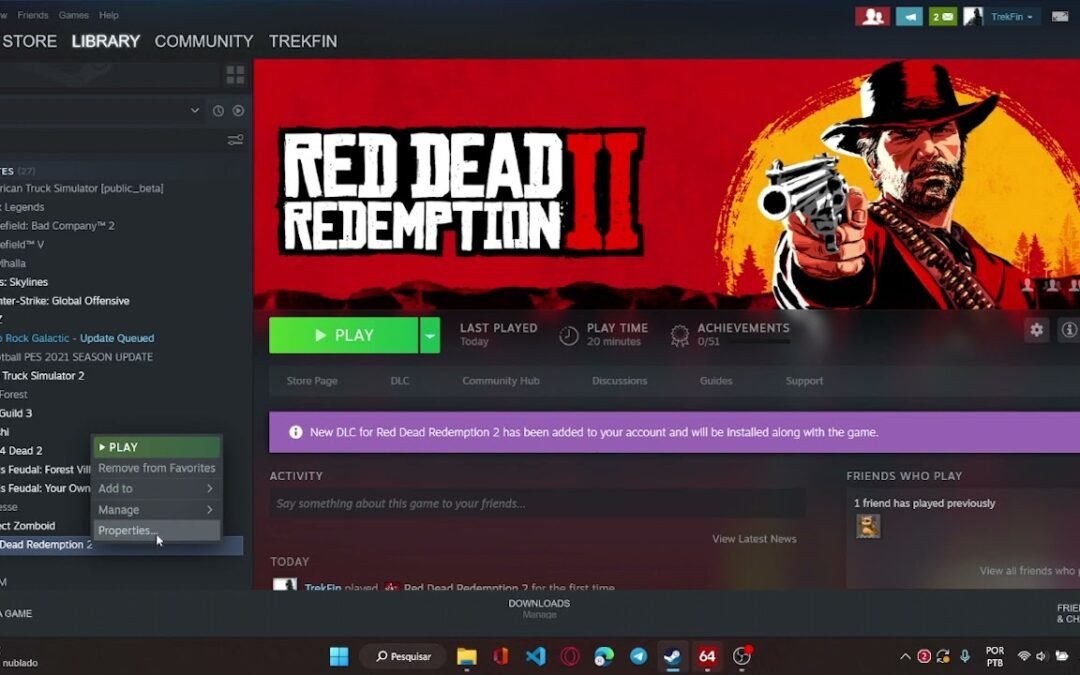Alterar Idioma Red Dead Redemption 2 – Steam PC