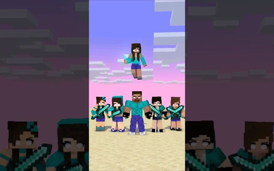 Steve Team vs Herobrine Team #shorts #friendship #anime #aphmau #jjsister
