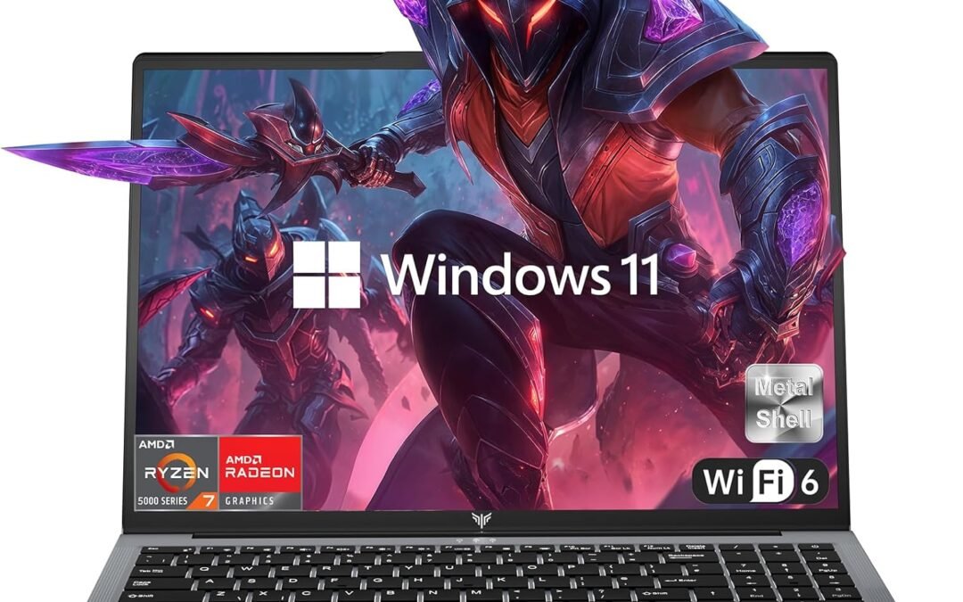 2025 Gaming Laptop, 15.6inch Laptop Computer with AMD Ryzen 7 5700U(8C/16T, Up to 4.3GHz), 16GB RAM 512GB NVMe SSD Windows 11 Laptop, Radeon RX Vega 8 Graphics,WiFi 6
