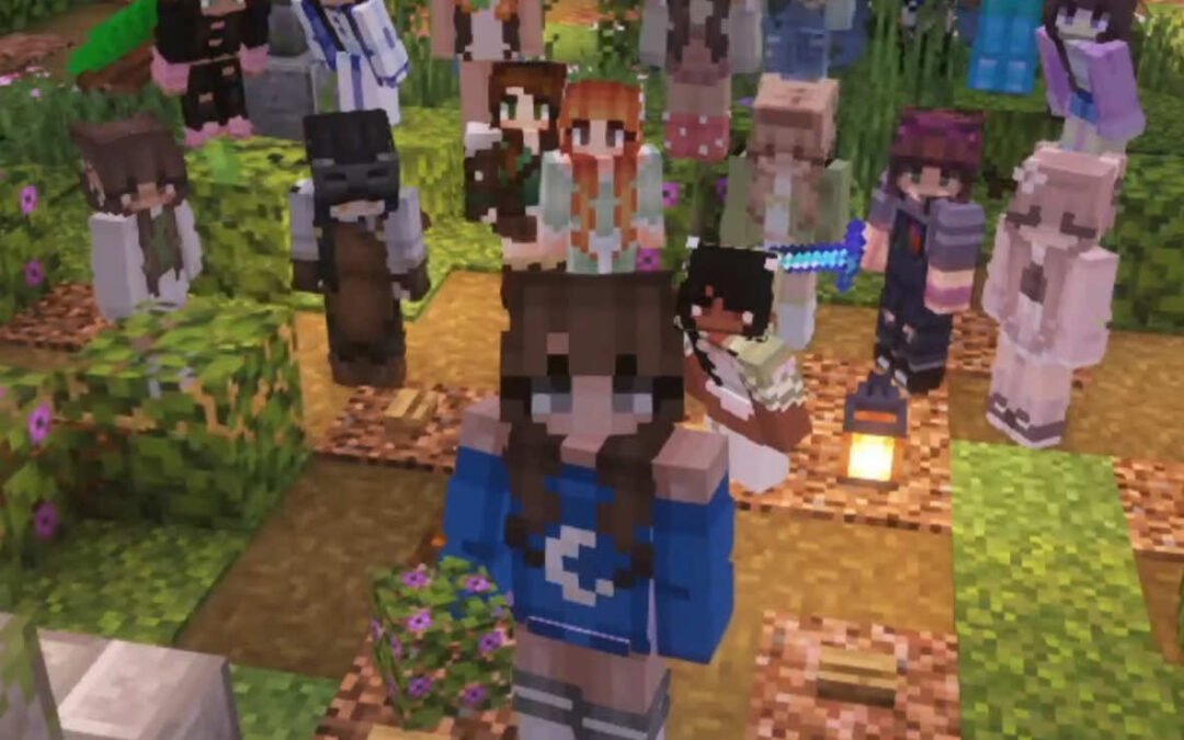 @kaylionyoutube everyone got together in their cute skins for a group pic #minec…