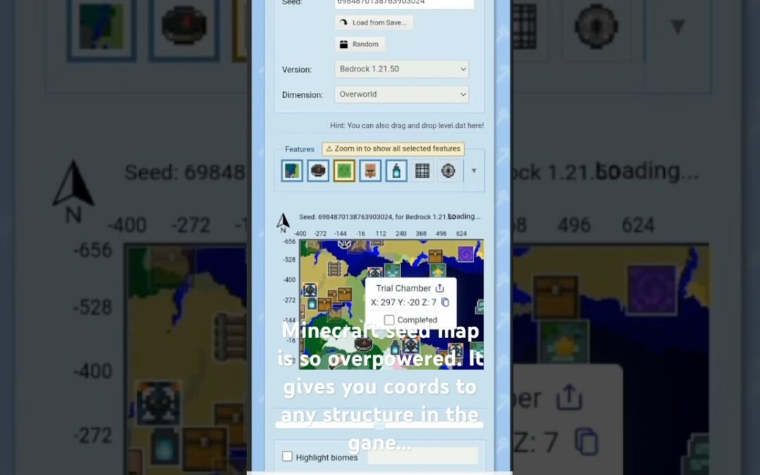 Minecraft overpowered seed map website…