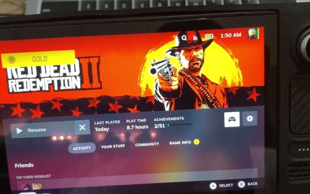 Red Dead Redemption 2 on Steam Deck (30-40 fps)