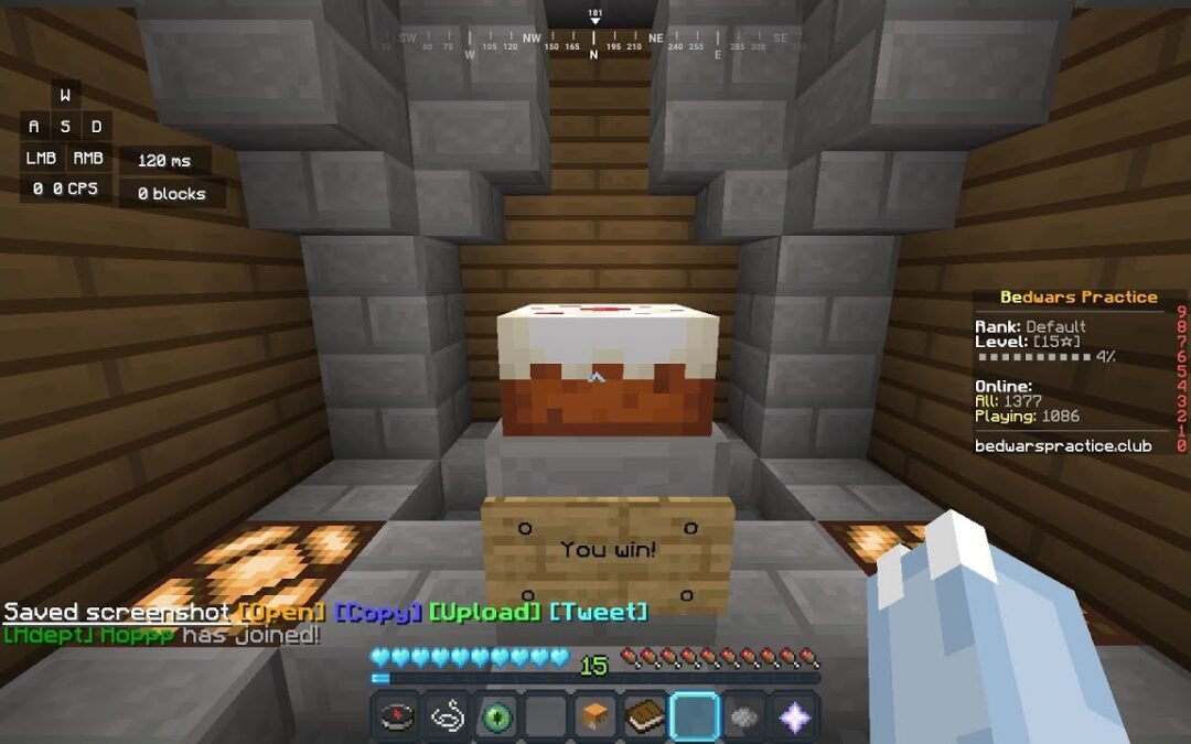 Hidden area on bedwars practice server: