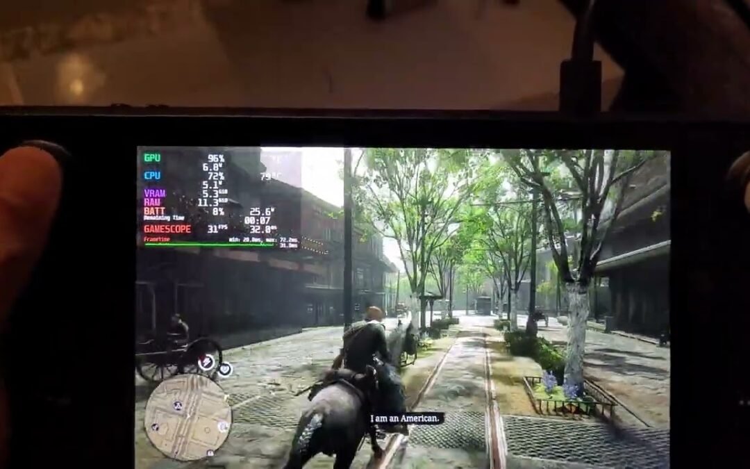 Red Dead Redemption 2 Steam Deck mostly ultra/high in Saint Denis