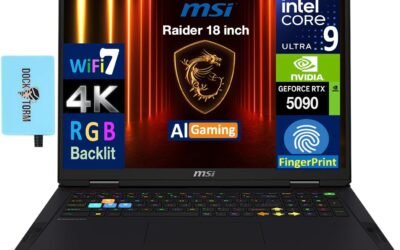 MSI Raider 18 HX AI Gaming Laptop 18″ 120Hz Mini LED 4K Display (Intel Ultra 9-285HX, NVIDIA GeForce RTX 5090 24GB, 64GB DDR5, 2x8TB PCIe SSD (16TB), RGB KB, Fingerprint, W11P) w/DKZ USB Port Expander