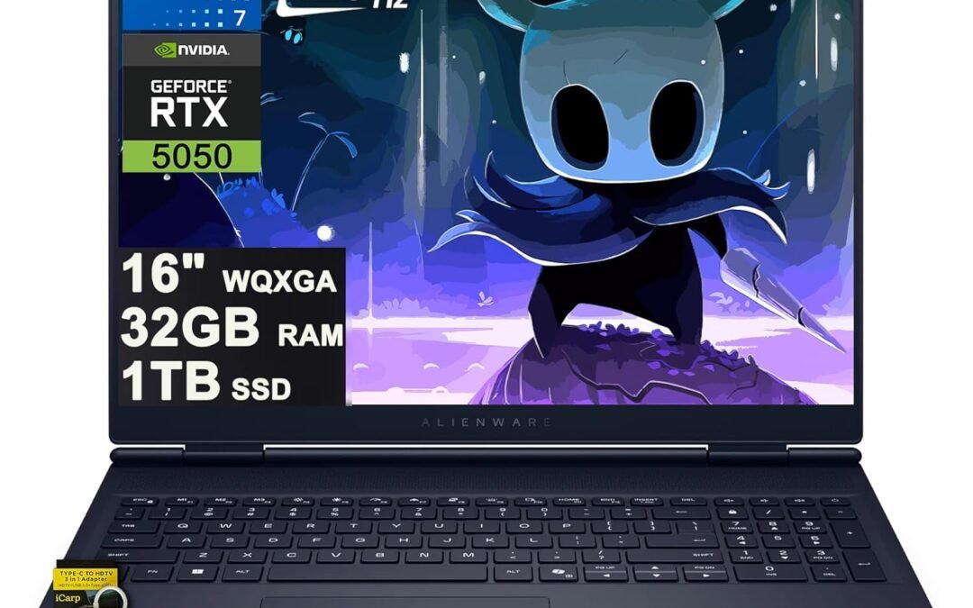Dell Alienware 16 Aurora Gaming AI Laptop 16″ WQXGA 120Hz (100% sRGB) Intel 10-core Core 7 240H (Beats Ultra 7 165H) 32GB RAM 1TB SSD GeForce RTX 5050 DLSS4 (Up to 421 AI Tops) Win11/Copilot