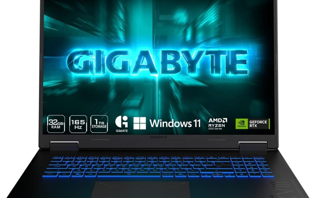 GIGABYTE Gaming A18 Gaming Laptop – 165Hz 2560×1600 WQXGA – NVIDIA GeForce RTX 5070 – AMD Ryzen 7 260-1TB SSD with 32GB DDR5 RAM – Windows 11 Home – Black Steel