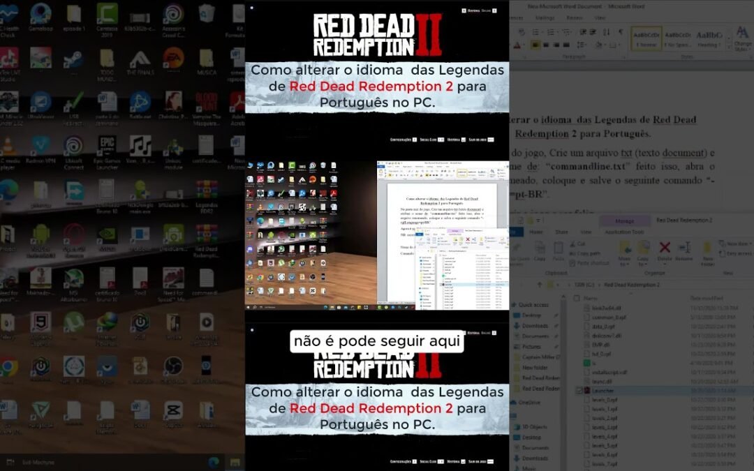 Red Dead Redemption 2: Como alterar o idioma  das Legendas de Red Dead Redemption 2 para Português.
