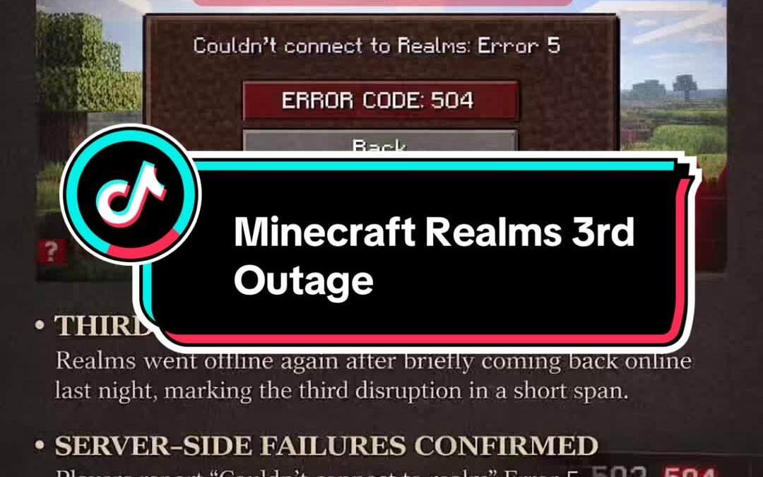 @cyber_warrior76 Minecraft Realms is down for the third time in just days. Playe…