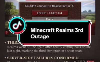 @cyber_warrior76 Minecraft Realms is down for the third time in just days. Playe…
