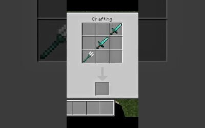 Minecraft me Craft a Trident sword #minecraft #mcpe #shorts