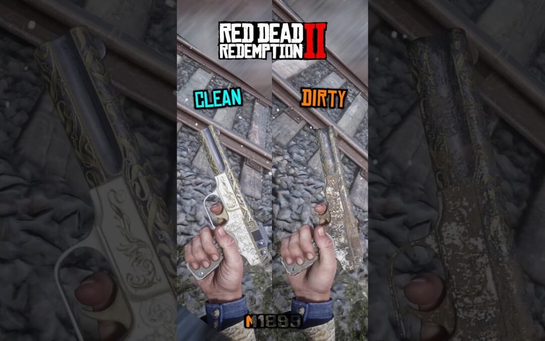 RDR2 M1899 Pistol | Dirty VS Clean #rdr2 #shorts #gaming #graphics #reddeadredemption2