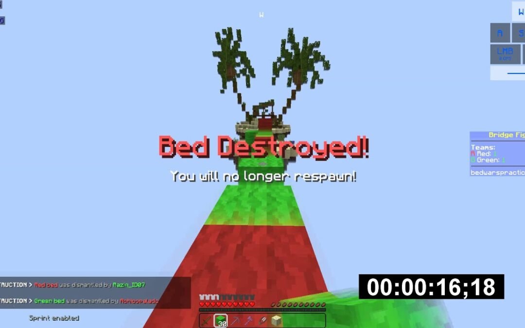 fastest bridge fight on bedwars practice server? (23 second)| Bedwars Practice Server