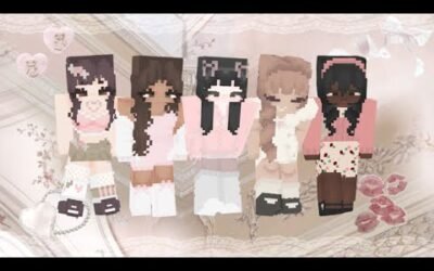 [ coquette] aesthetic minecraft skins | w/ links ♡